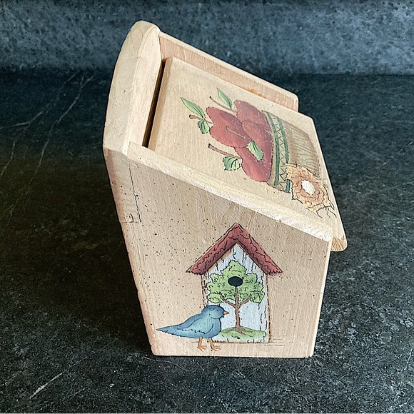 Recipe Box with Apples and Bird design - Picture 5 of 8